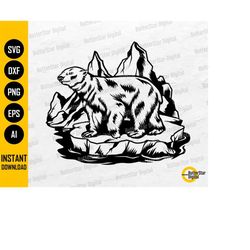 Polar Bear SVG | Arctic Mountains SVG | Wild Animal Shirt Decal Graphics | Cricut Cut File Silhouette Clip Art Vector Di