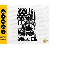 US Fireman SVG | American Firefighter T-Shirt Decals Sticker Graphics | Cricut Cutting File Silhouette Clipart Vector Di