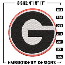 Georgia Bulldogs embroidery design, Georgia Bulldogs embroidery, logo Sport, Sport embroidery, NCAA embroidery.