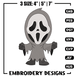 Ghost chibi embroidery design, Ghost embroidery, Emb design, Embroidery shirt, Embroidery file, Digital download