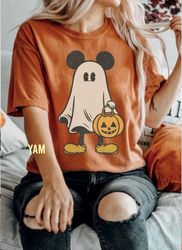 Comfort Color Mickey Ghost Halloween Shirt, Retro Mickey Spooky Season Shirt, Mickey's Not So Scary Halloween Shirt, Hal