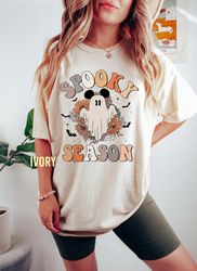 Comfort Colors Mickey Ghost Spooky Season T-Shirt, Mickey Boo Halloween Shirt, Pumpkin Mickey, Disney Spooky Shirt, Disn