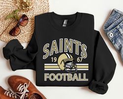 New Orleans Saints Sweatshirt Crewneck, Trendy Vintage Style NFL Football Shirt for Game Day Tailgaiting