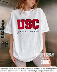 USC Gamecocks South Carolina Unisex Crewneck T-shirt  Classic Vintage SEC Collegiate Aesthetic  Garnet and Black and Whi