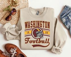Washington Football Sweatshirt, Shirt Retro Style 90s Vintage Unisex Crewneck, Graphic Tee Gift For Football Fan Sport