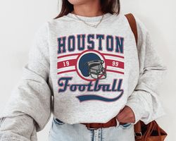 Houston Football Crewneck, Texans Sweatshirt, Vintage Houston Football Crewneck Sweatshirt, Houston T-Shirt