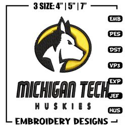 Michigan Tech Huskies embroidery design, Michigan Tech Huskies embroidery, logo Sport, Sport embroidery, NCAA embroidery