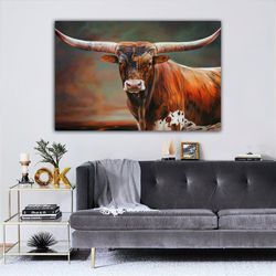Bull Canvas Painting, Animal Painting, Bull Canvas Print
