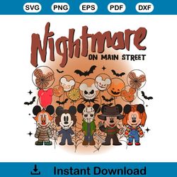 Nightmare On Main Street Horror Mickey Halloween Balloon PNG