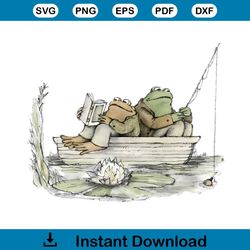 Funny Frog And Toad Read Book PNG Sublimation Download