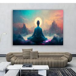 Buddha Canvas, Asian Wall Art, Buddha Wall Art, Meditation Canvas, Buddha Poster, Buddhist Print, Meditation Wall Art, C