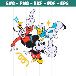 Mickey Goofy Donald Disney Friends SVG Digital Cricut File