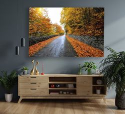 Autumn Canvas, Forest Landscape Canvas Painting, Yellow Trees Canvas Print, Autumn Nature Landscape Art-2