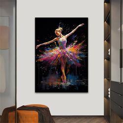 ballerina canvas, effect ballerina girl print, ballerina wall art, ballerina canvas print, ballerina girl painting