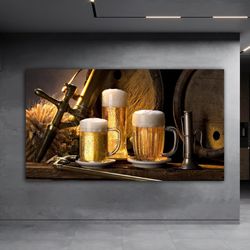 Beer Canvas Art, Bar Wall Decor, Beer Print, Kitchen Wall Decor, Man Cave Decor, Restaurant Decor Beer Wall Art Beer Pho
