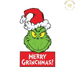 Funny Merry Grinchmas Santa Hat SVG Graphic Design File