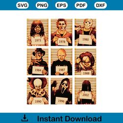 Horror Characters Mugshot PNG Horror Movie Friends PNG