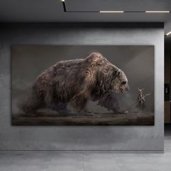 Grizzly Bear Canvas Art Brown Bear Photo Bear Wall Art Grizzly Bear Poster Bear Wall Decor Bear Painting Animal Canvas W