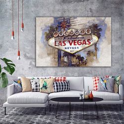 Las Vegas Canvas Painting, Casino City Canvas Painting, America Lasvegas Wall Art-1