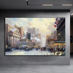 new york canvas painting, american city painting, tall buildings canvas painting, landscape painting, cities canvas pain