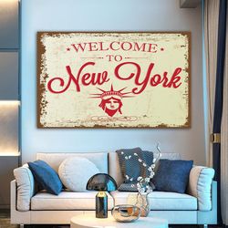 new york canvas, new torque lettering canvas painting, new torque signage, america wall decor, new torque garage letteri