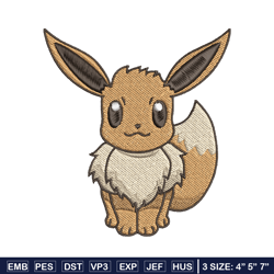 Eevee embroidery design, Pokemon embroidery, Anime design, Embroidery file, Digital download, Embroidery shirt