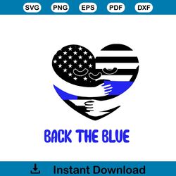 Police Back The Blue Heart SVG Jobs SVG Cutting Digital File