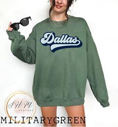 Custom Your City, Vintage Your Town of Dallas Crewneck Sweatshirt, Dallas Shirt, Dallas Fan Crewneck Shirt Gift