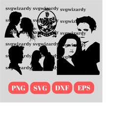 5 edward cullen svg, Bella Swan Svg, Digital SVG PNG JPG silhouette, vector, clipart, instant download. Movie actors sil