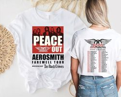 Aerosmith Farewell Tour 2023 Shirt, Rock Band Concert Tour Shirt, Peace Out Tour Shirt, Rock Music Both Side Shirt, The