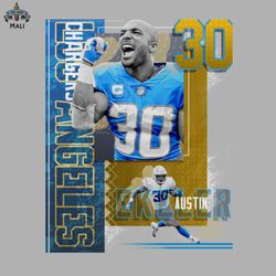 Austin Ekeler Football Paper Poster Chargers 2 PNG Download