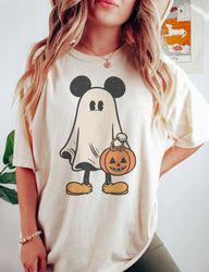 Comfort Color Mickey Ghost Halloween Shirt, Retro Mickey Spooky Season Shirt, Mickey's Not So Scary Halloween Shirt, Hal