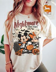 Comfort Colors Disney Mickey Minnie Halloween Shirt, Nightmare On Mainstreet Shirt, Disney Halloween Shirt, Disneyworld