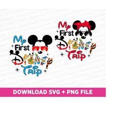 My First Trip Svg, Magical Kingdom Svg, Family Trip Svg, Family Vacation Svg, Vacay Mode, Mouse and Friends Svg, Png Svg