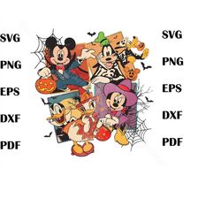Mouse Cartoon And Friends Spooky Vibe PNG Sublimation , Mouse Friends Png