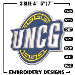 UNC Greensboro Spartans embroidery, logo embroidery, embroidery file, Sport embroidery, NCAA embroidery.