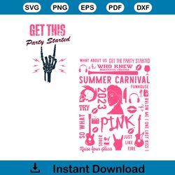 Skeleton Pink Tour Get This Party Started SVG File For Cricut