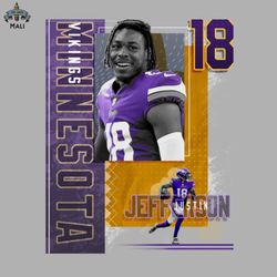 Justin Jefferson Football Paper Poster Vikings 2 PNG Download