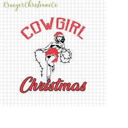Cowgirl Christmas Png, Retro Cowgirl Christmas Png, Western Christmas Png, Country Girl Christmas Png, Holly Jolly Chris