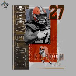 Kareem Hunt Football Paper Poster Browns 2 PNG Download