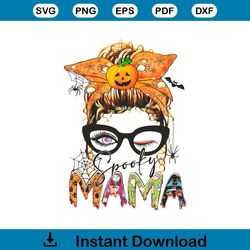 Retro Spooky Mama Halloween PNG Sublimation Download