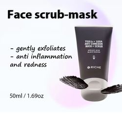 RICHE Face scrub-mask Soda & Charcoal & Azelaic acid & Black radish 50ml / 1.69oz