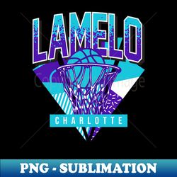 PNG Transparent Digital Download File - Basketball Sublimation Design - Vintage Lamelo Ball Charlotte Hornets Jersey Classic