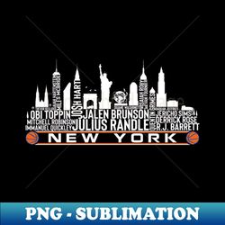 New York Basketball Team Sublimation PNG - 23 Player Roster - Capture the Majestic NYC Skyline
