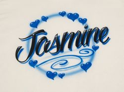 airbrush blue heart name design in style pictured t-shirt size s m l xl 2x airbrushed personalized t shirt, taylor swift