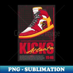 vintage atlanta basketball shoes - retro 90s style - exclusive sublimation png download