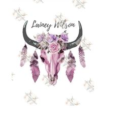 Lainey Wilson sublimation png, svg, Lainey, cow skull, rustic country western png, svg