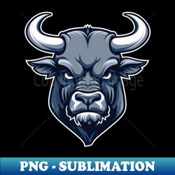 Dashing Bull Head - Striking PNG Sublimation File - Enhance Your Designs
