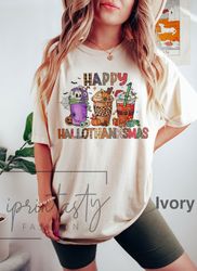 Tshirt Png , Happy Hallothanksmas Shirt Png, Funny Halloween Shirt Png, Funny Halloween Thanksgiving Christmas t-Shirt P