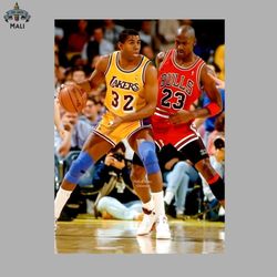 Michael Jordan and Magic Johnson Hall of Fame PNG Download